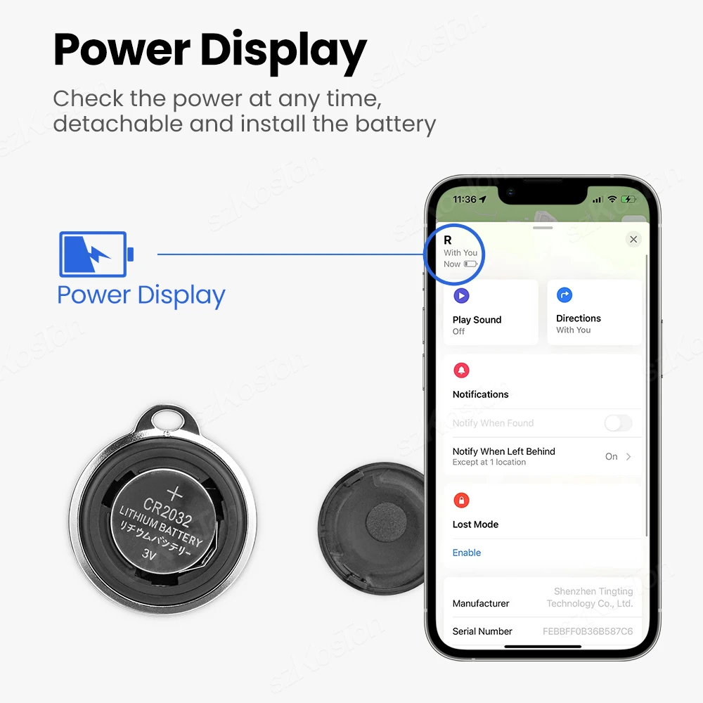 GPS Tracker For IOS Smart Bluetooth-compatible Mini GPS Locator Wallet Key Finder Anti Lost Device Work with Find My APP
