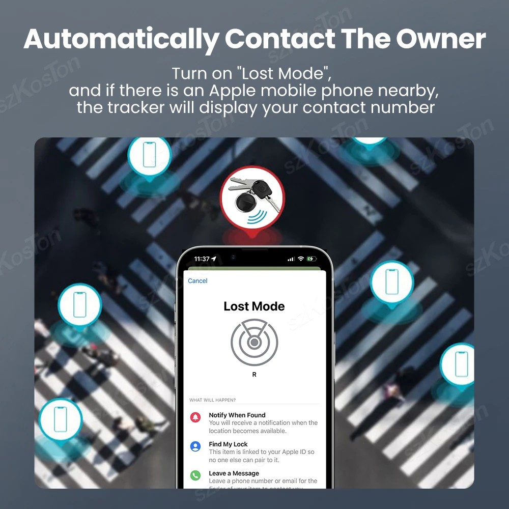 GPS Tracker For IOS Smart Bluetooth-compatible Mini GPS Locator Wallet Key Finder Anti Lost Device Work with Find My APP