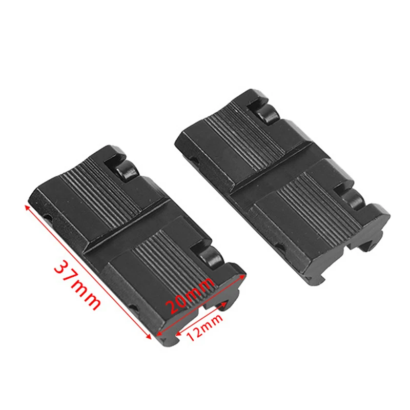 2Pcs Tactical Scope Adapter Mount Base 11mm Dovetail to 20mm Weaver Picatinny Rail Mount Hunting Rifle Ring Converter