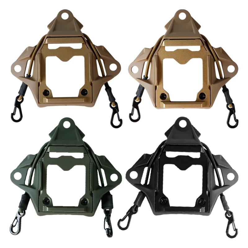 BOOIU Tactical Helmet Mount Adapter Night Vision Aluminum Alloy with Hook Rope NVG Helmet Bracket Accessories for FAST Helmet