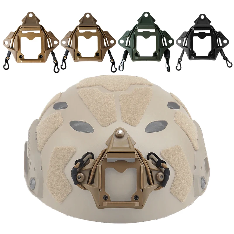 BOOIU Tactical Helmet Mount Adapter Night Vision Aluminum Alloy with Hook Rope NVG Helmet Bracket Accessories for FAST Helmet