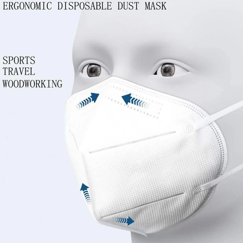FFP2 Face Mask KN95 Facial Mascarillas 5 Layers Filter Masks Filtration Mouth Mask White Adult Protective Respirator Black Masks