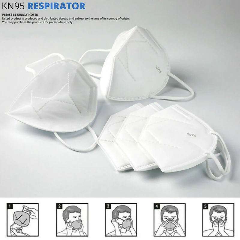 FFP2 Face Mask KN95 Facial Mascarillas 5 Layers Filter Masks Filtration Mouth Mask White Adult Protective Respirator Black Masks