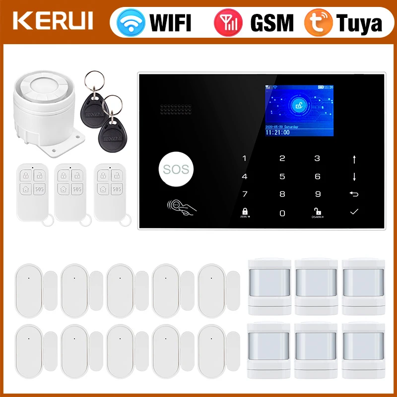 KERUI G30 Alarm System for Home WIFI GSM Security Alarm Panel with Temperature and Humidity Display Work Alexa Tuya Smart App