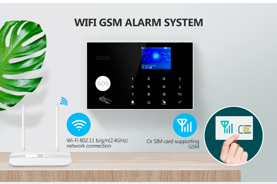 KERUI G30 Alarm System for Home WIFI GSM Security Alarm Panel with Temperature and Humidity Display Work Alexa Tuya Smart App
