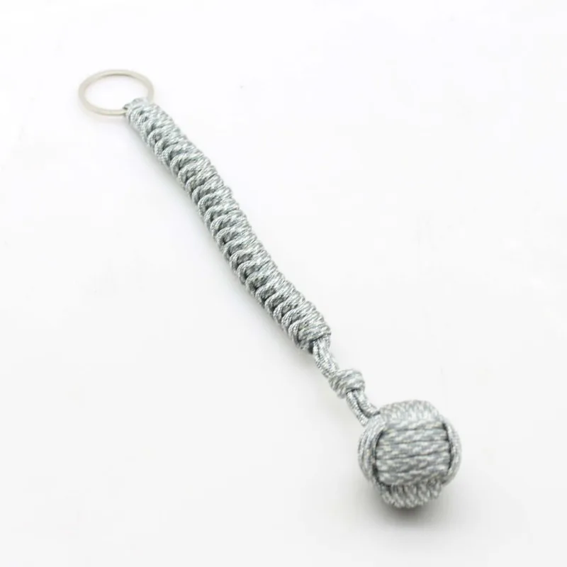 Emergency Escape Parachute Rope Woven Steel Ball Self-defense Ball Hand Woven Multifunctional Parachute Rope Woven Keychain
