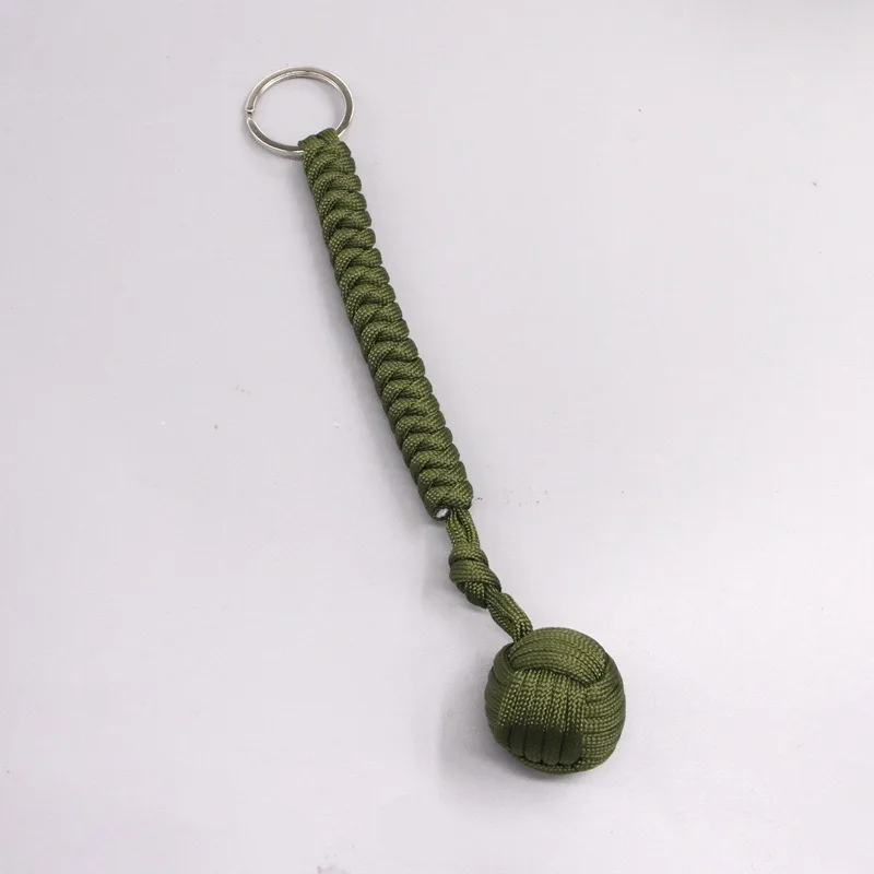 Emergency Escape Parachute Rope Woven Steel Ball Self-defense Ball Hand Woven Multifunctional Parachute Rope Woven Keychain