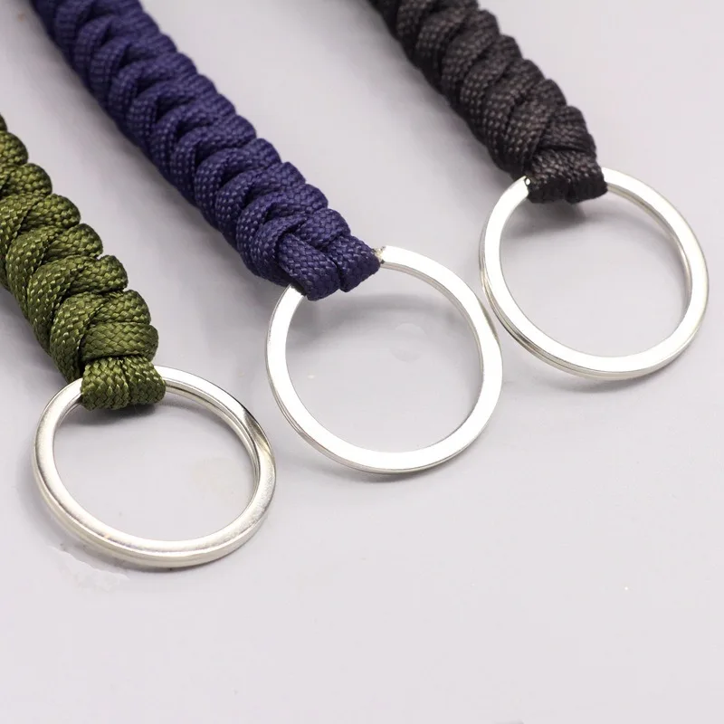 Emergency Escape Parachute Rope Woven Steel Ball Self-defense Ball Hand Woven Multifunctional Parachute Rope Woven Keychain