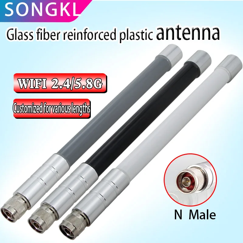 2.4G/ 5.8g Dual-band Route OMNI High-gain Antenna N Male 5G R AP Base Station WIFI Outdoor Waterproof Glass Fiber Antenna