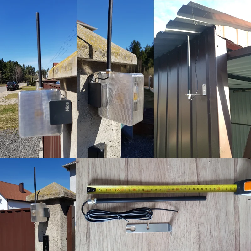 Up to 250m Outdoor Antena 433MHz Garage Gate Remote Control Radio Signal Booster Wireless Repeater 433.92 MHz RG174 2m Cable