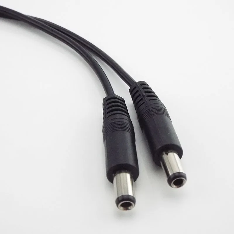 5.5mm X 2.1mm 1 Female to 2 Male Female 2 Way Connector DC Plug Power Supply Splitter Cable for CCTV LED Strip Light Adapter W1
