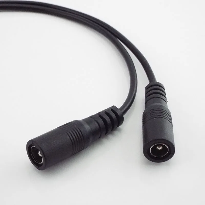 5.5mm X 2.1mm 1 Female to 2 Male Female 2 Way Connector DC Plug Power Supply Splitter Cable for CCTV LED Strip Light Adapter W1