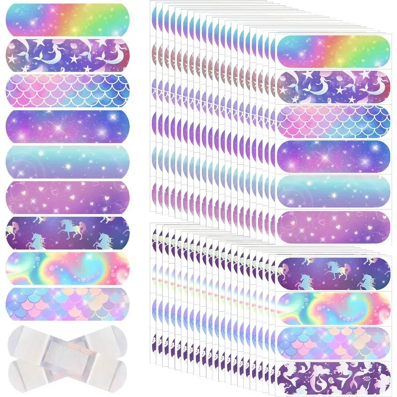 10pcs PE Waterproof Breathable Cartoon Band Aid for Children Cute Cartoon Sticker Plaster Color Elastic Bandage