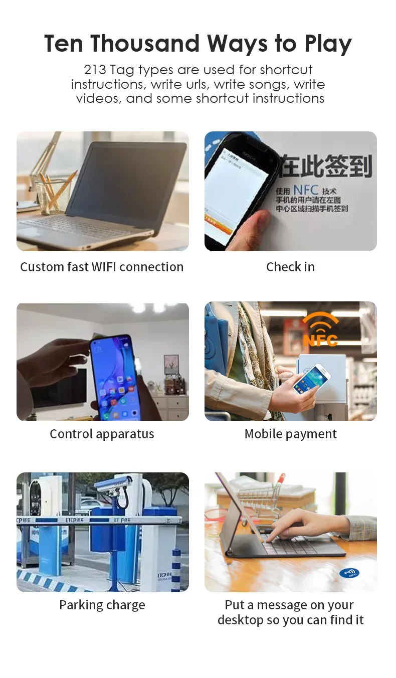 6pcs NFC Ntag213 Ntag215 Ntag216 TAG Sticker 213 13.56MHz Universal Label RFID Token Patrol Ultralight for Amiibo Etc