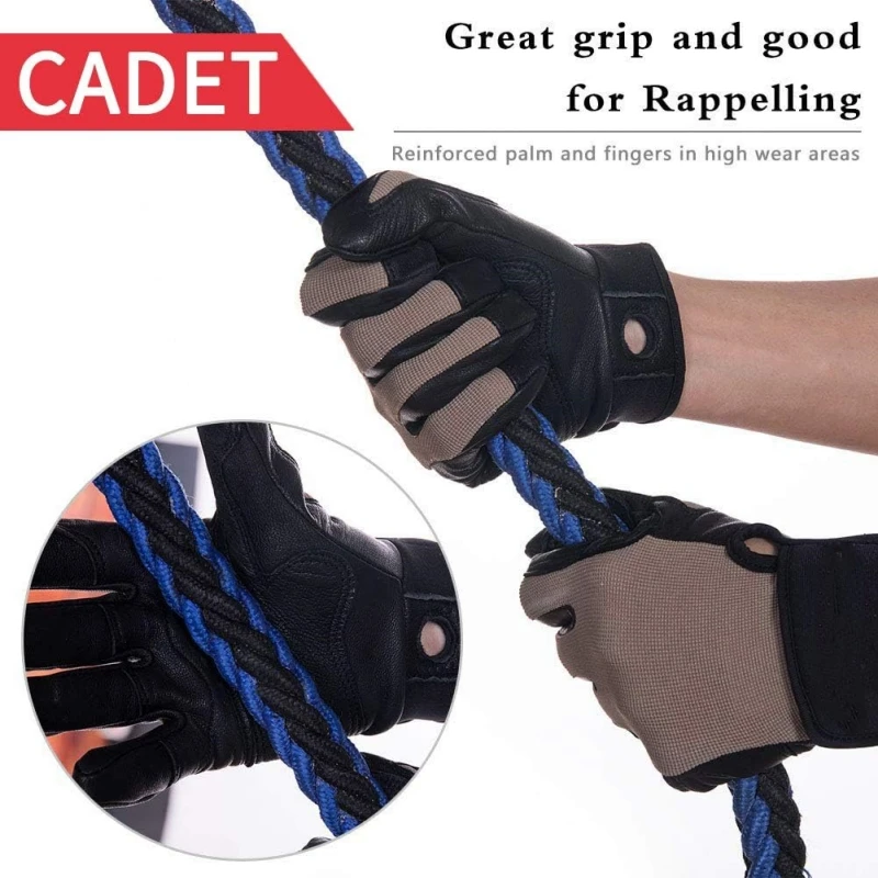 XYEHS Cadet Climbing Safety Work Gloves Palm & Fingertip Reinforced, Great Grip Comfortable Fit for Construction Outdoor Sports