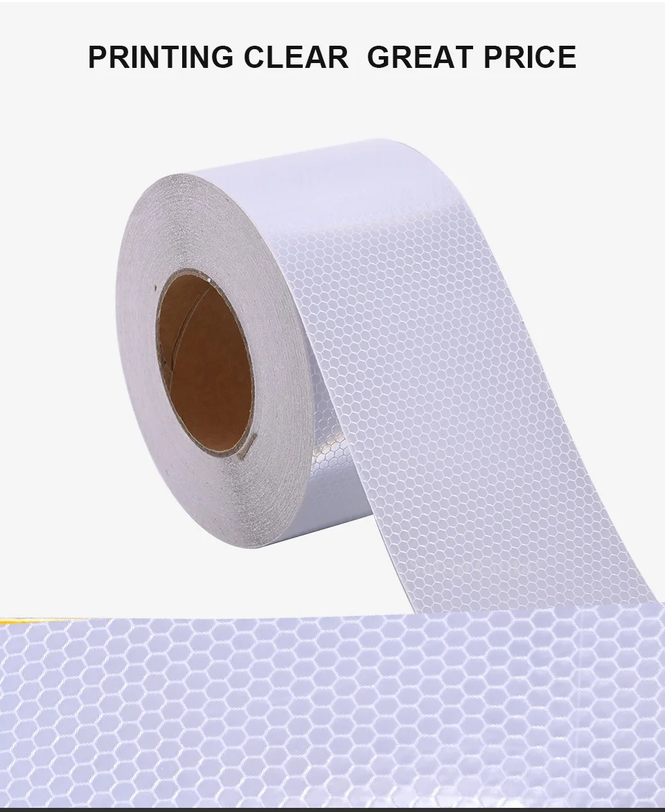 10cm*5M PVC Lattice Reflective Car Sticker White Red Orange Yellow Strong Adhesive Retro Reflectors Tape High Conspicuity Strips
