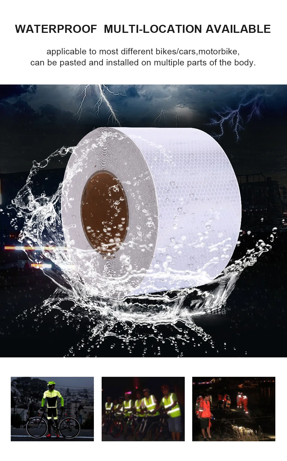 10cm*5M PVC Lattice Reflective Car Sticker White Red Orange Yellow Strong Adhesive Retro Reflectors Tape High Conspicuity Strips