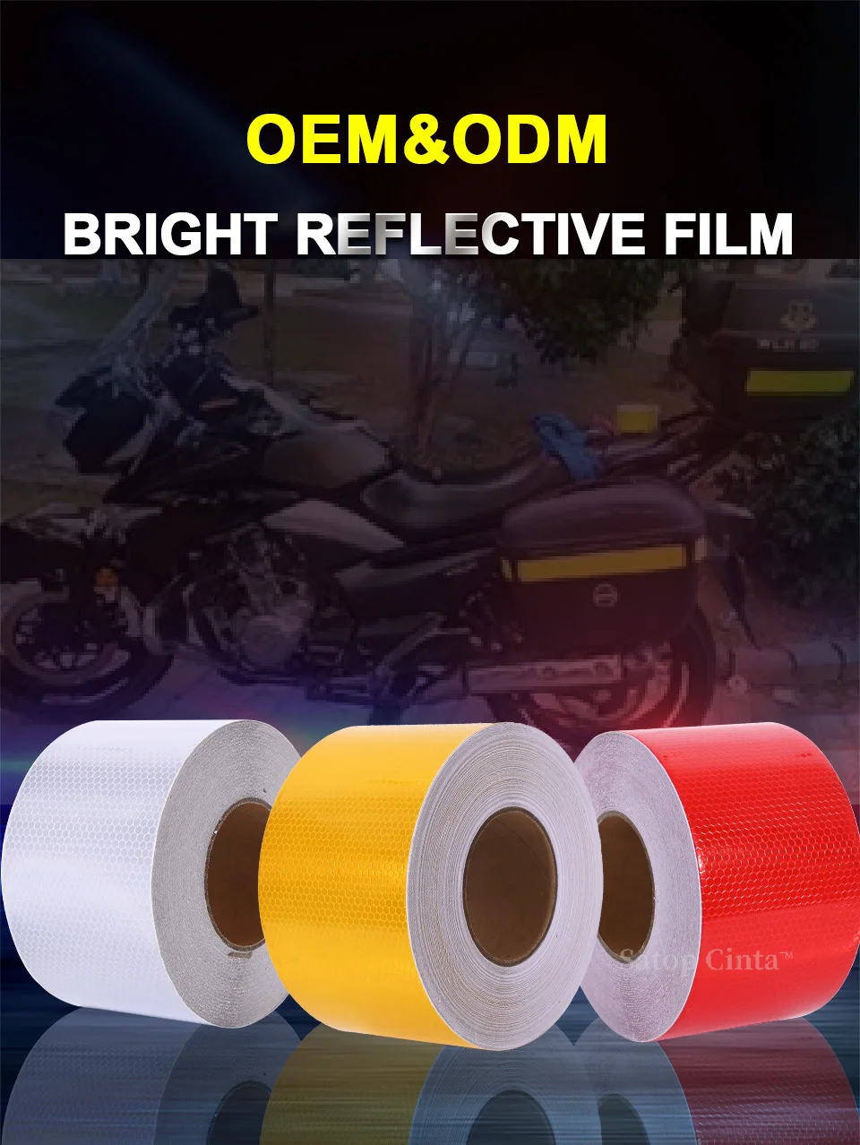 10cm*5M PVC Lattice Reflective Car Sticker White Red Orange Yellow Strong Adhesive Retro Reflectors Tape High Conspicuity Strips
