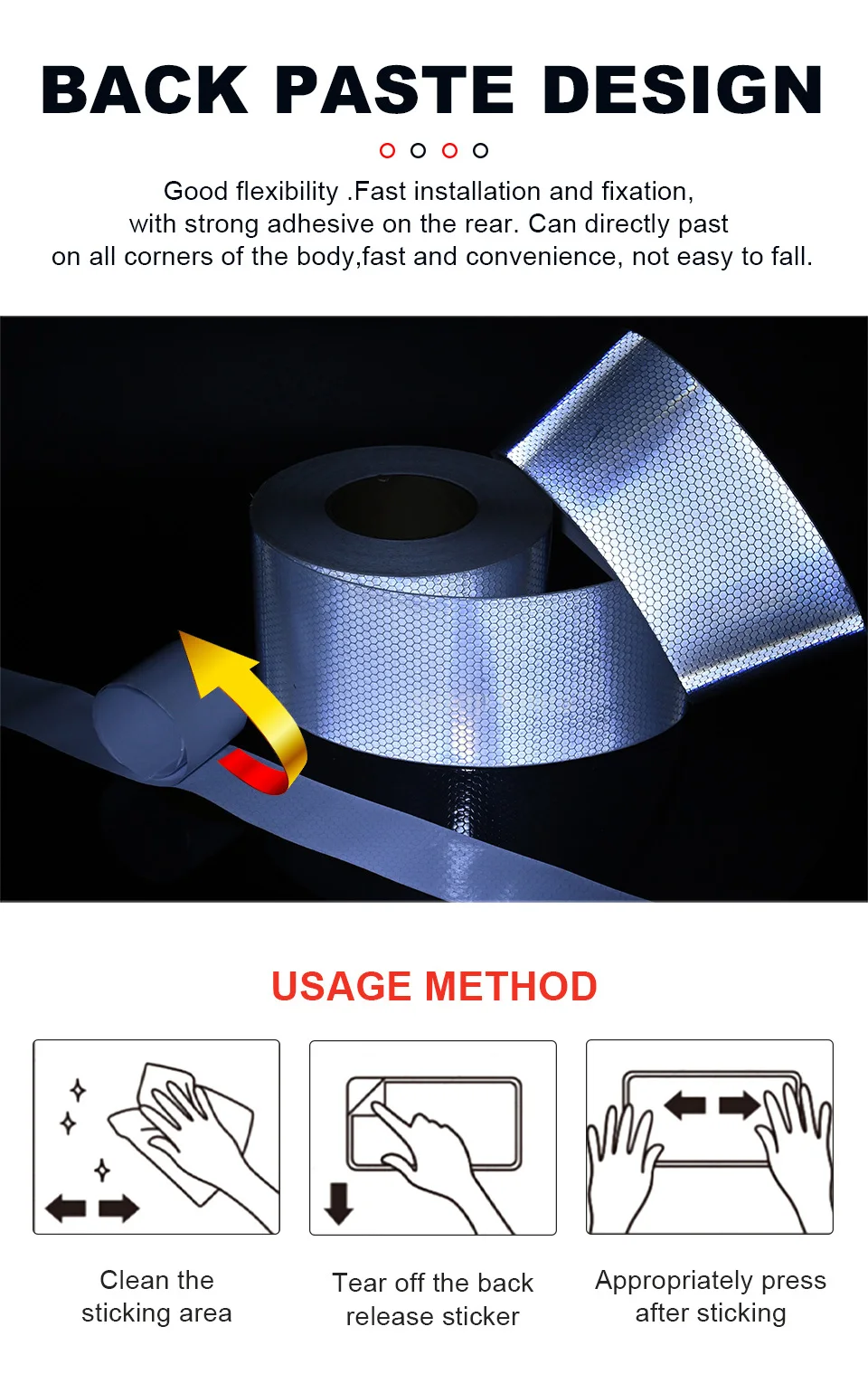10cm*5M PVC Lattice Reflective Car Sticker White Red Orange Yellow Strong Adhesive Retro Reflectors Tape High Conspicuity Strips