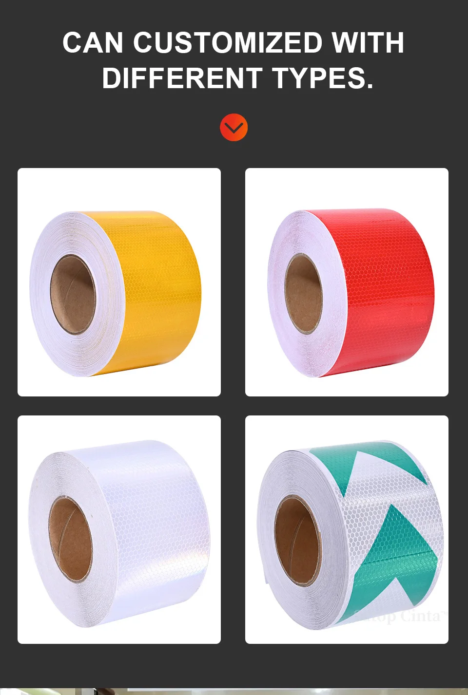 10cm*5M PVC Lattice Reflective Car Sticker White Red Orange Yellow Strong Adhesive Retro Reflectors Tape High Conspicuity Strips