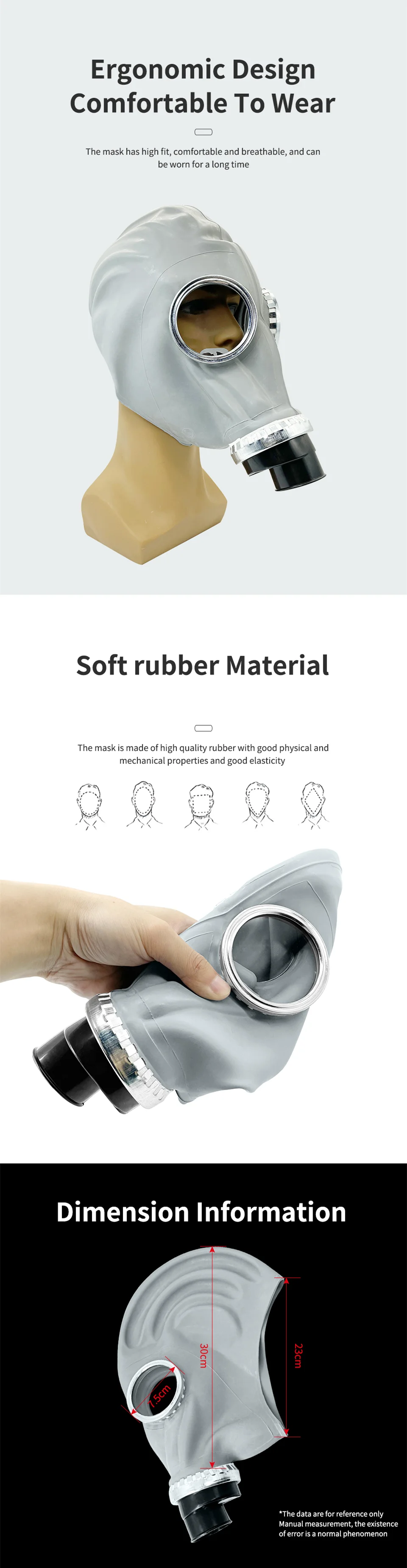 Chemical Resin Mask Industrial Safety Full Face Gas Mask Paint Workplace Safety Carbon Filter Box Dust Respirator Silicone large