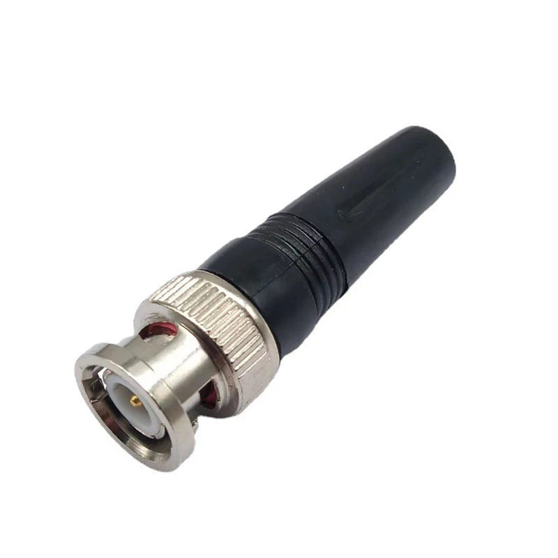 5/10pcs Solderless Bnc Straight Rubber Connectors Or Bnc 90 Degree Bent Rubber Wiring Male Q9 Surveillance Camera Plugs