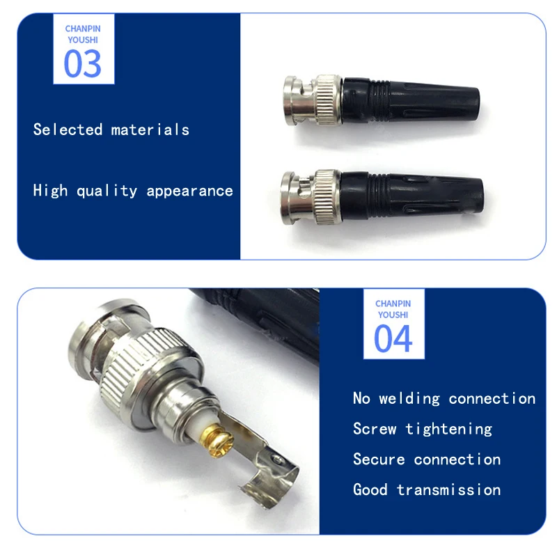 5/10pcs Solderless Bnc Straight Rubber Connectors Or Bnc 90 Degree Bent Rubber Wiring Male Q9 Surveillance Camera Plugs