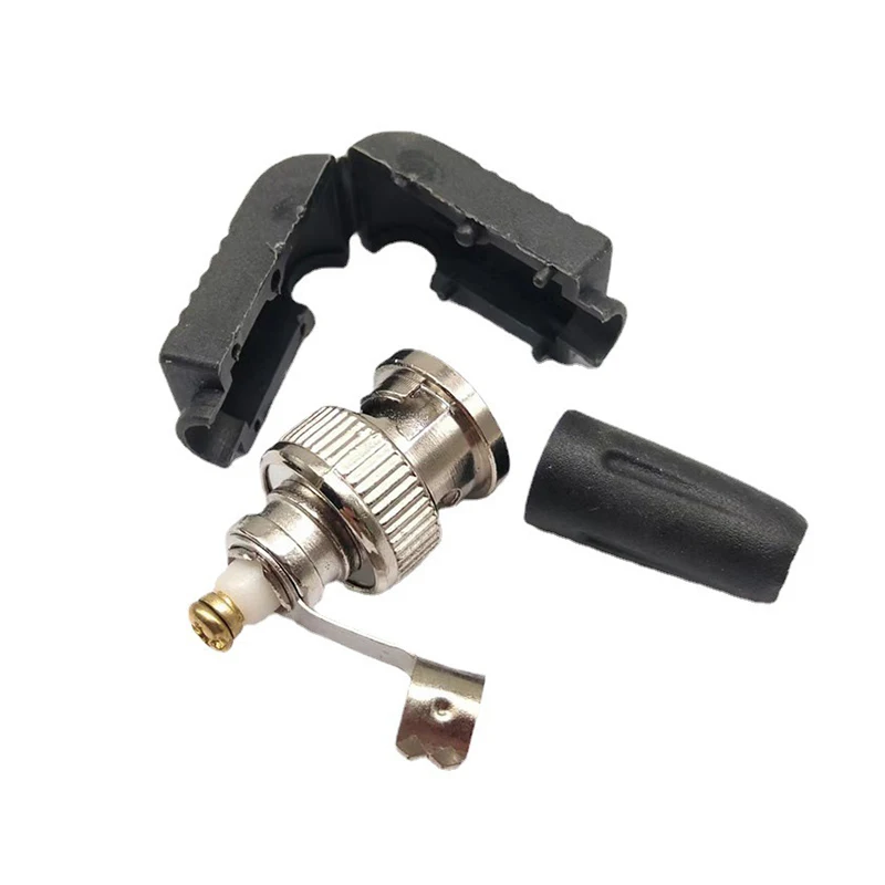 5/10pcs Solderless Bnc Straight Rubber Connectors Or Bnc 90 Degree Bent Rubber Wiring Male Q9 Surveillance Camera Plugs