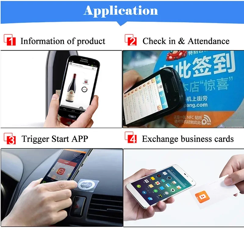 10Pc RFID Label Anti-Metal Ntag215 Tag on-Metal NFC Stickers Rewritable Sticker NFC Tag for All NFC-Enabled Cell Phones Devices