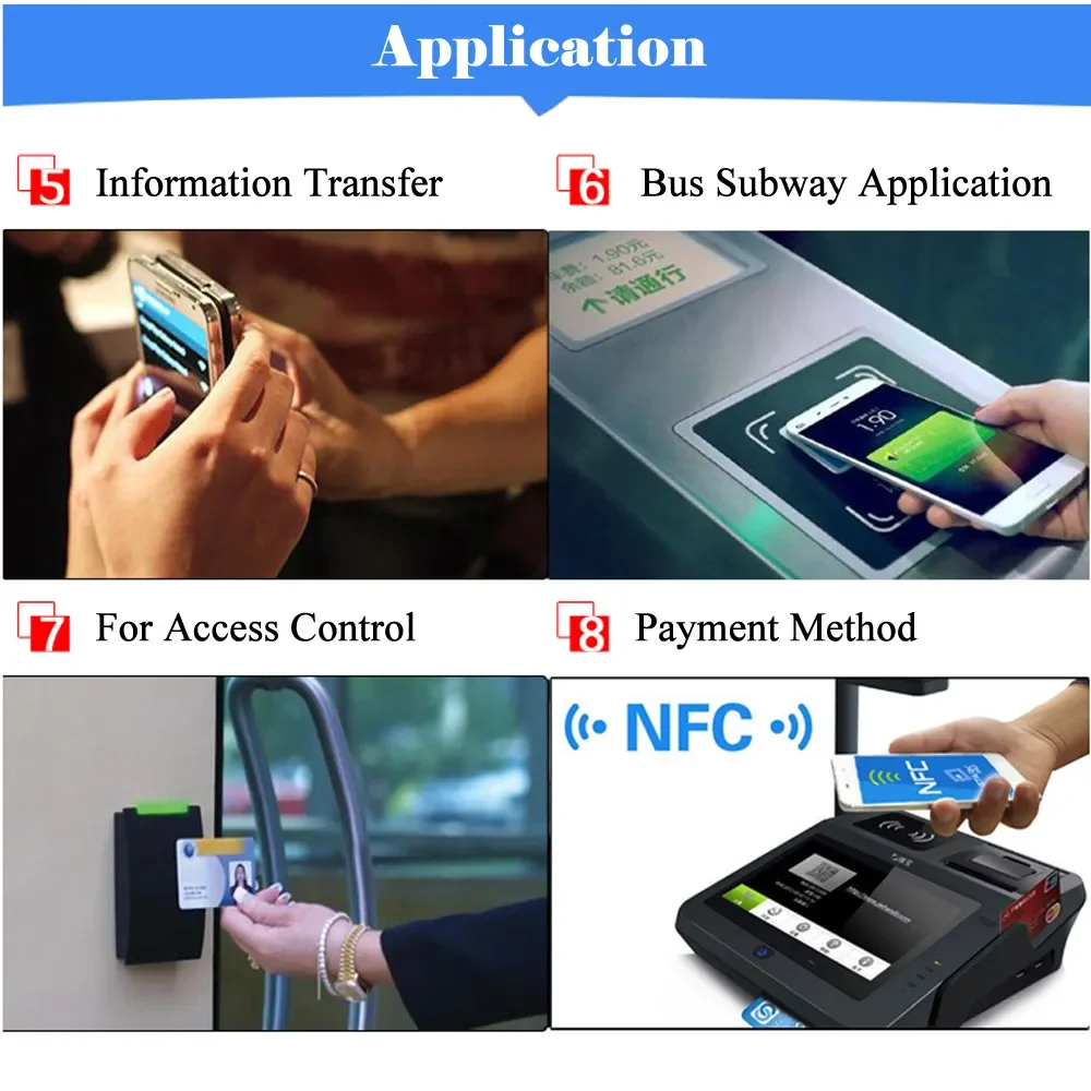 10Pc RFID Label Anti-Metal Ntag215 Tag on-Metal NFC Stickers Rewritable Sticker NFC Tag for All NFC-Enabled Cell Phones Devices