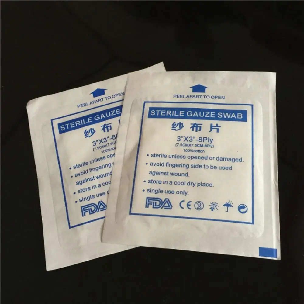 10Pcs 5x5cm 7.5x7.5cm 10x10cm Breathable Degreased Gauze Wound Dressing Band Aid Bandage Large Wound Aid Wound Bandage