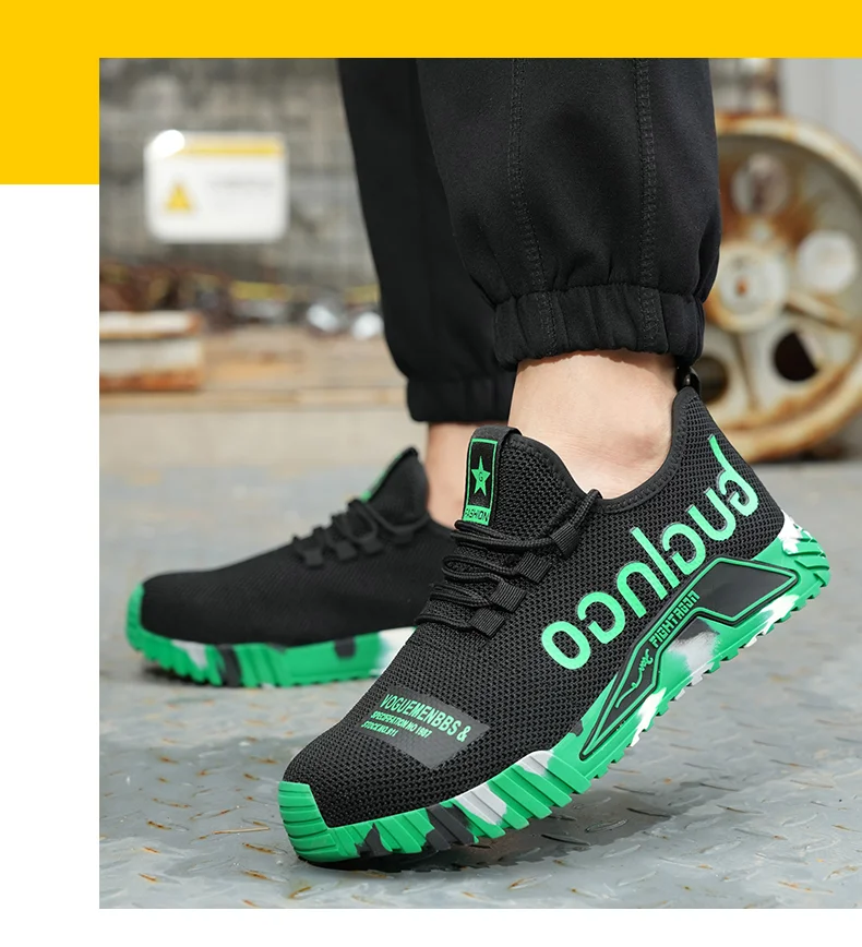 Fashion Sports Shoes Work Boots Puncture-Proof Safety Shoes Men Steel Toe Shoes Security Protective Shoes Indestructible