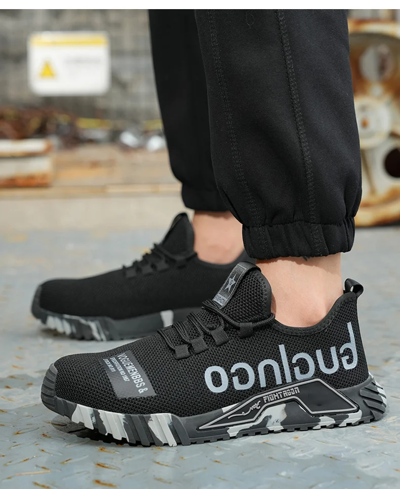 Fashion Sports Shoes Work Boots Puncture-Proof Safety Shoes Men Steel Toe Shoes Security Protective Shoes Indestructible