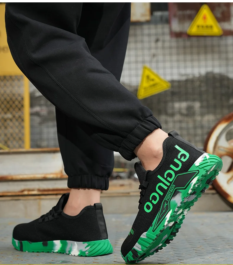 Fashion Sports Shoes Work Boots Puncture-Proof Safety Shoes Men Steel Toe Shoes Security Protective Shoes Indestructible
