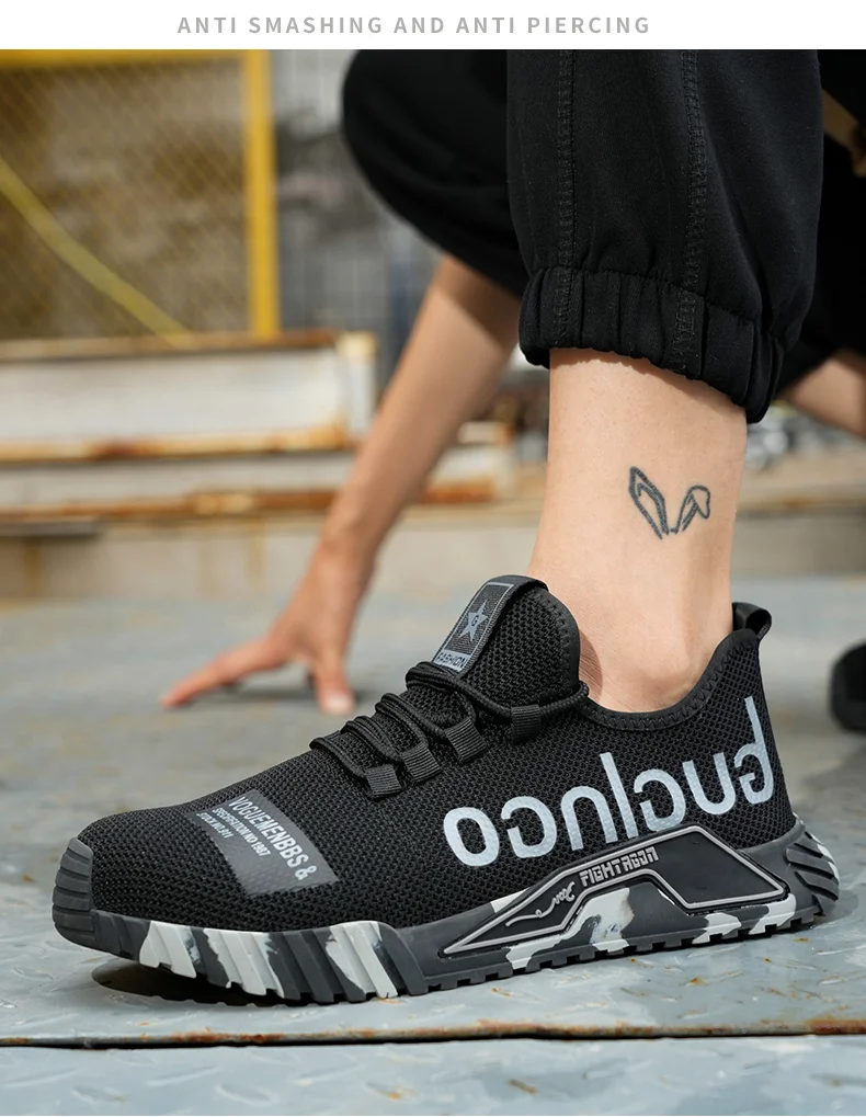Fashion Sports Shoes Work Boots Puncture-Proof Safety Shoes Men Steel Toe Shoes Security Protective Shoes Indestructible