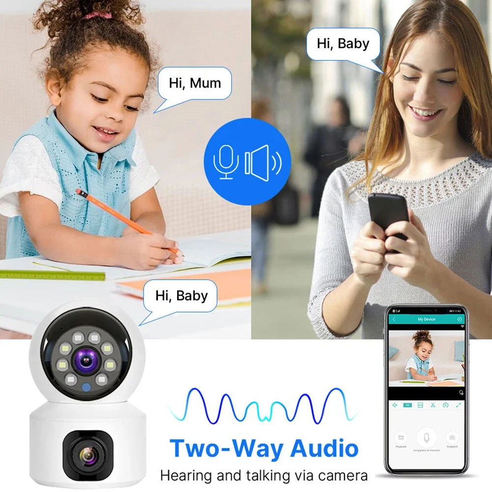 V380 Pro Dual Lens 8MP Wireless Camera WIFI Home Smart Protection Wireless CCTV Indoor Camera Two Way Audio