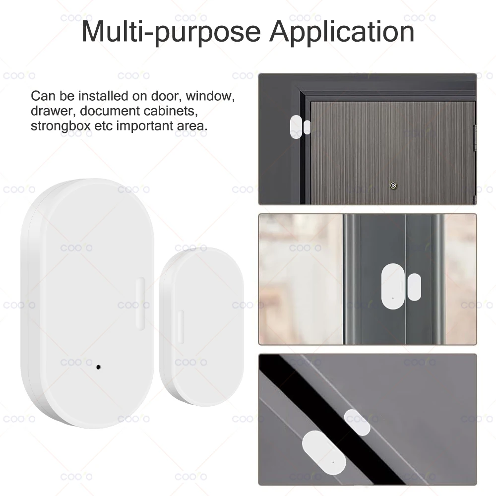 Ewelink Zigbee Door Sensor Wireless Magnetic Window Open Closed Alarm Detector Works With Zigbee2MQTT Alexa Google Need Gateway