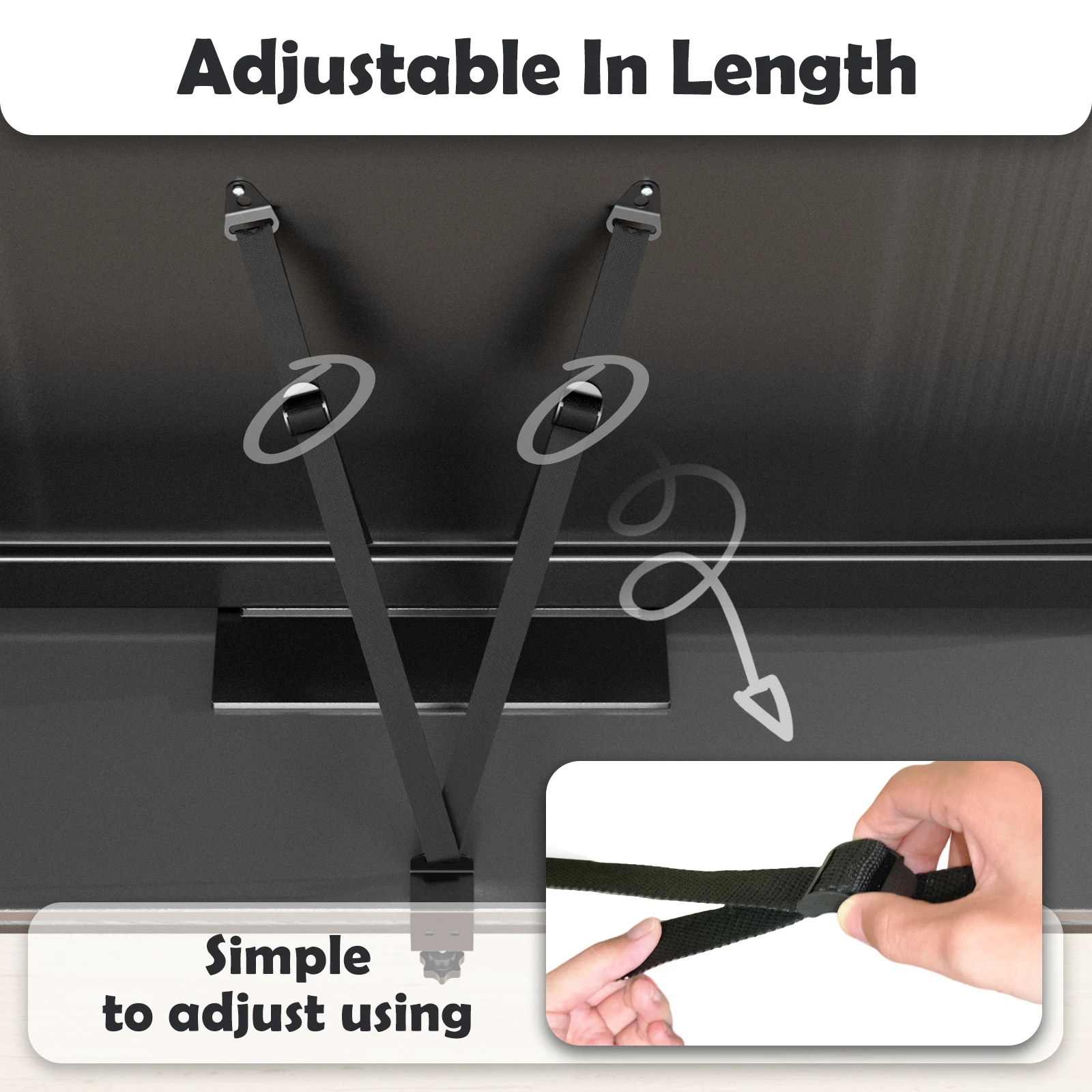 Safety Strap Anti Tip Straps for TV and Furniture Adjustable Anti Tip TV Strap Baby Proofing Child Safety Metal Connectors Clamp