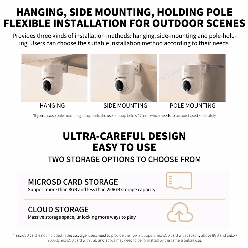 XIAOMI Outdoor Camera CW300 2.5K Full Color Night Vision 4 Million Pixels IP66 Human Tracking Sound And Light Warning Voice Call