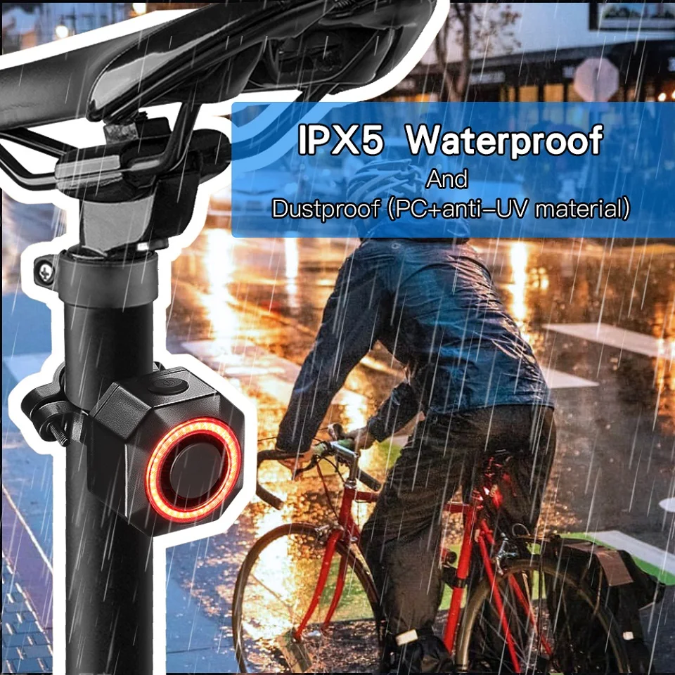 Awapow Bicycle Alarm Remote Control Bike Anti Theft Vibration Alarm 110dB Motorcycle Bicycle Detector USB Rechargeable