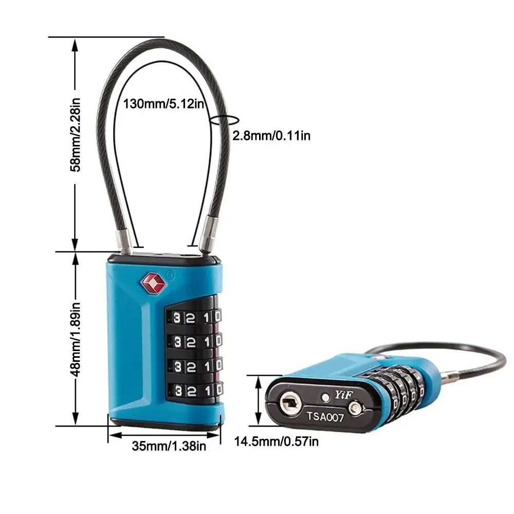Portable Padlock 4 Dial Digit Combination Lock TSA Customs Lock Anti-theft Lock Safely Code Lock Luggage Lock Protect Security