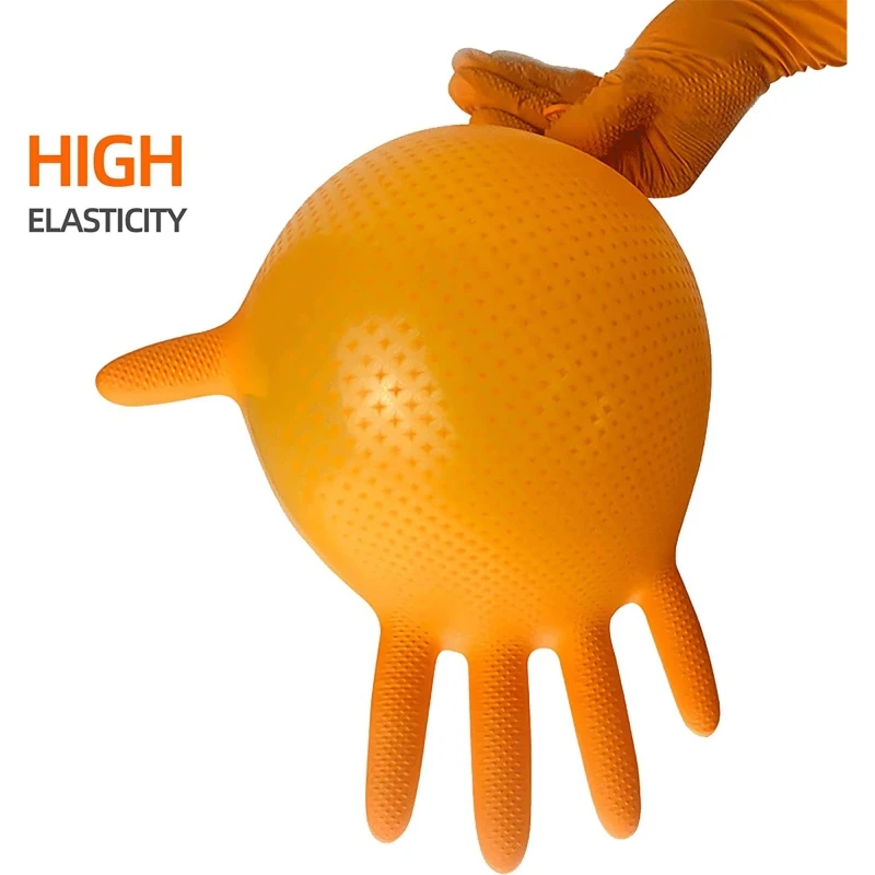 8mil Nitrile Gloves Thick 30/50PCS Industrial Disposable Gloves with Diamond Textured Latex Free Heavy Duty Mechanic Auto Gloves