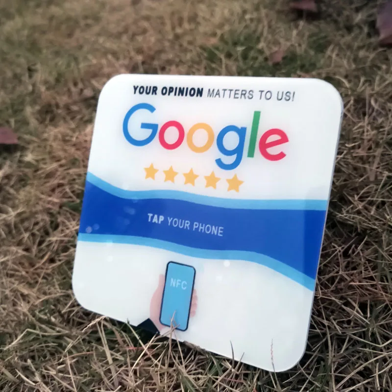 NFC Chip Google Reviews stickers Acrylic QR Code NFC Menu Contactless Sign Social Media Google Review Plate