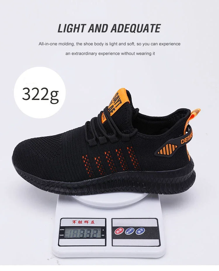 Work Safety Shoes Summer Breathable Men Air Cushion Work Protective Sneakers Anti-Puncture Work Shoes Male Steel Toe Shoes
