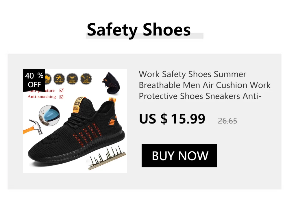 Work Safety Shoes Summer Breathable Men Air Cushion Work Protective Sneakers Anti-Puncture Work Shoes Male Steel Toe Shoes