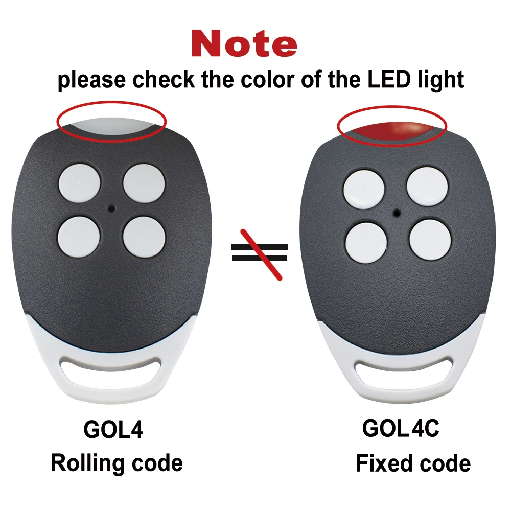 GOL4 BIXLS2 BIXLP2 BIXLG4 433.92MHz Rolling Code Remote Control For Garage Door Gate