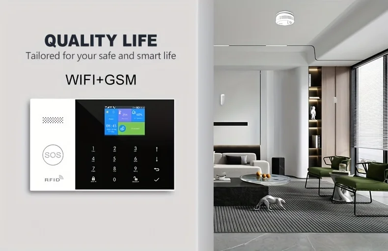 YAOSHENG Security-Protection TUYA Smart Home Alarm System 2G 433MHz WiFi GSM Wireless House App Control Sets PG105