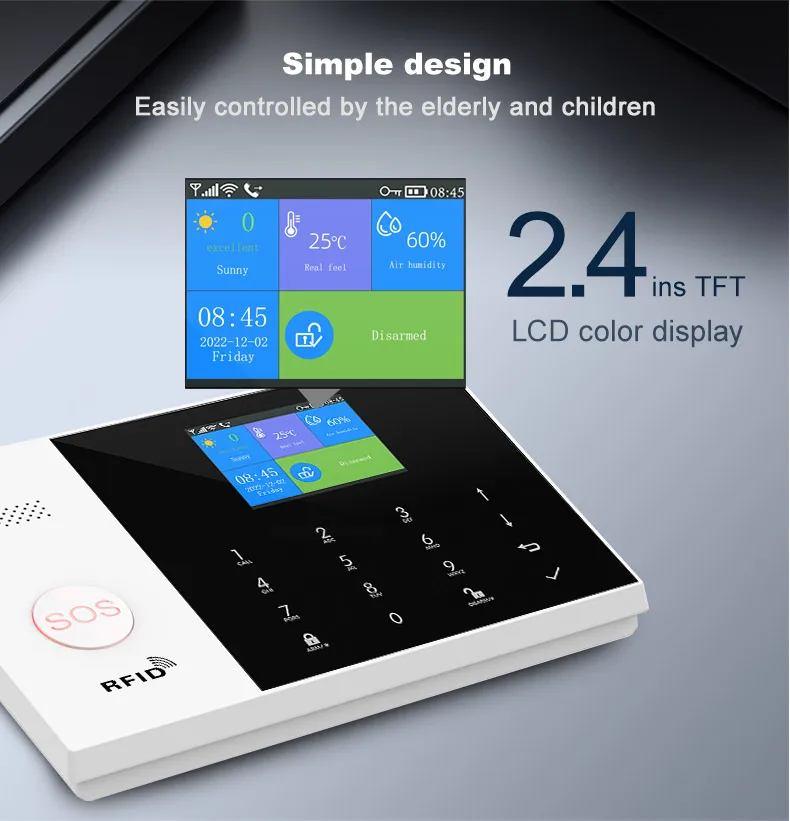 YAOSHENG Security-Protection TUYA Smart Home Alarm System 2G 433MHz WiFi GSM Wireless House App Control Sets PG105