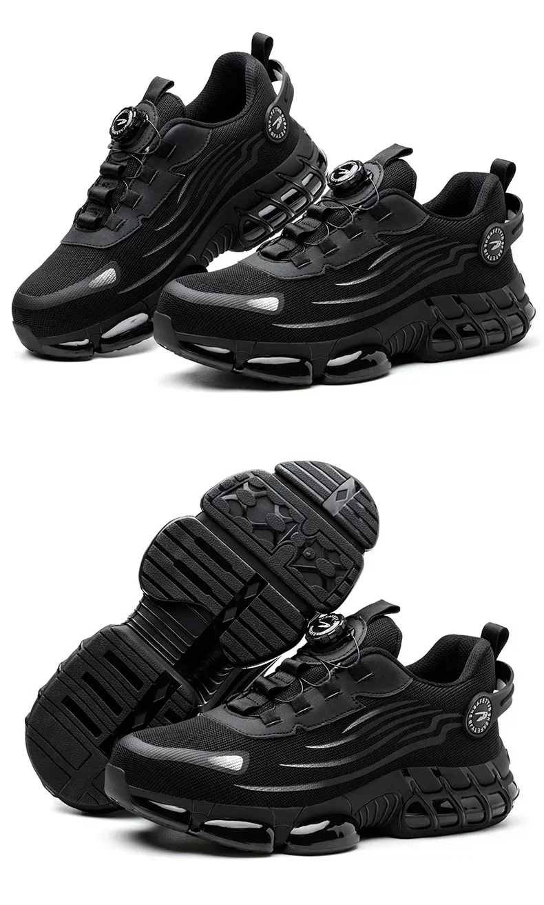 Men's Safety Shoes Protection And Elastic Safety Boots Fashionable Casual Shoes Breathable Odor Protection Men's Work Shoes