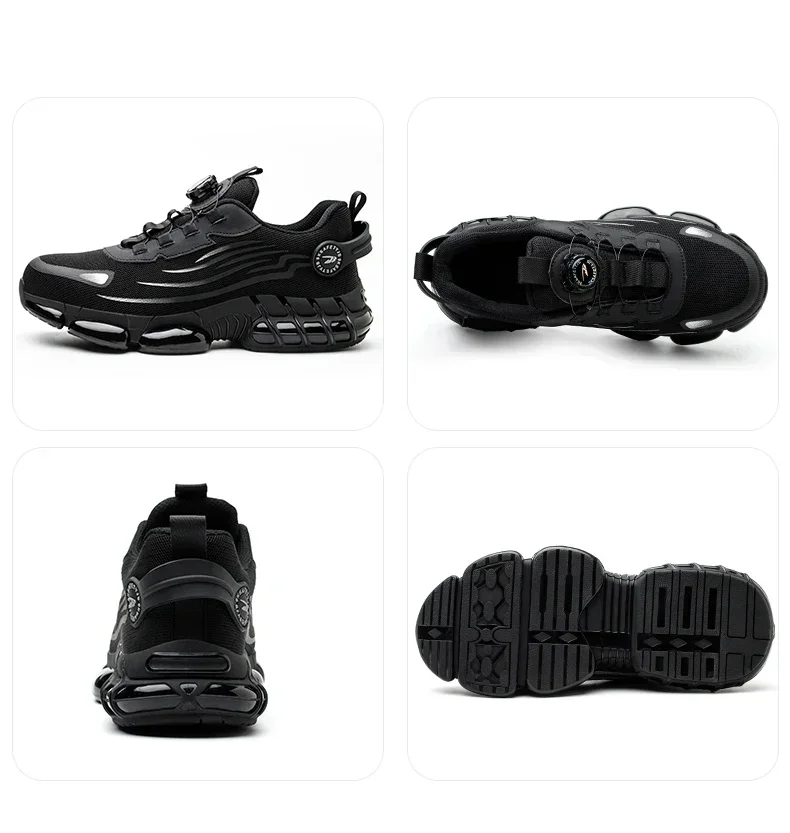 Men's Safety Shoes Protection And Elastic Safety Boots Fashionable Casual Shoes Breathable Odor Protection Men's Work Shoes